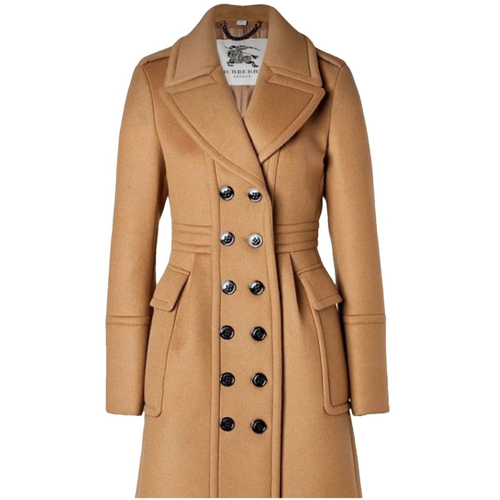 Burberry Ochre Brown/Tan Cashmere Wool Mid Length Coat S